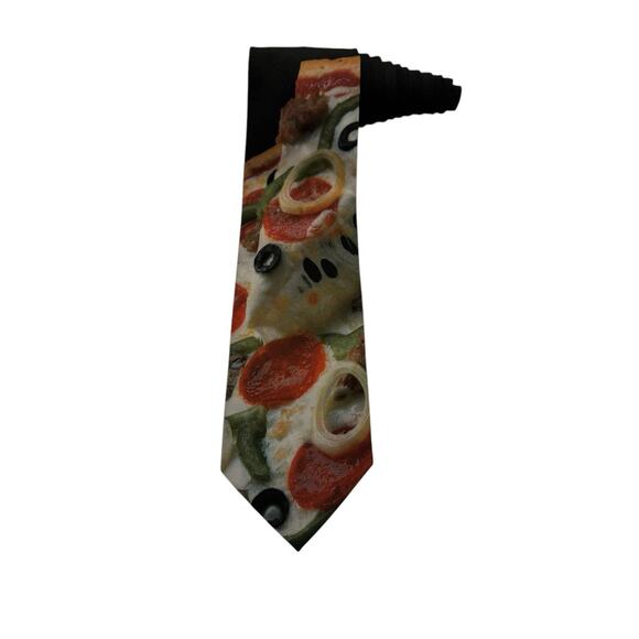 Ralph Marlin Pizza 1998 Food Vintage Novelty Necktie 100% Polyester - Picture 1 of 7